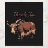 Cute & adorable brown Yak Weinetikett (Einzelnes Label)