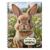 Cute Adorable Bunny Rabbit Spring Notebook Notizblock (Vorderseite)