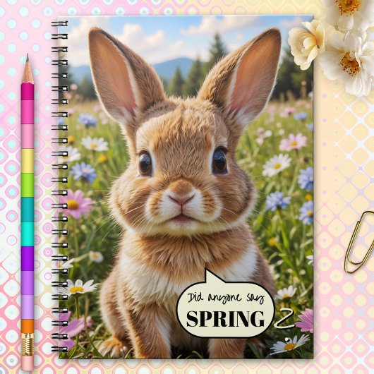 Cute Adorable Bunny Rabbit Spring Notebook Notizblock