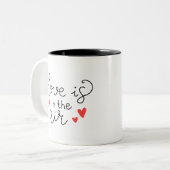 Cute Adorable Couple Love Air Romantic Playful  Zweifarbige Tasse (Vorderseite Links)