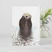 Cute Adorable Fluffy Otter Animal Karte (Stehend Vorderseite)