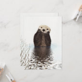 Cute Adorable Fluffy Otter Animal Karte (Vorderseite/Rückseite Beispiel)