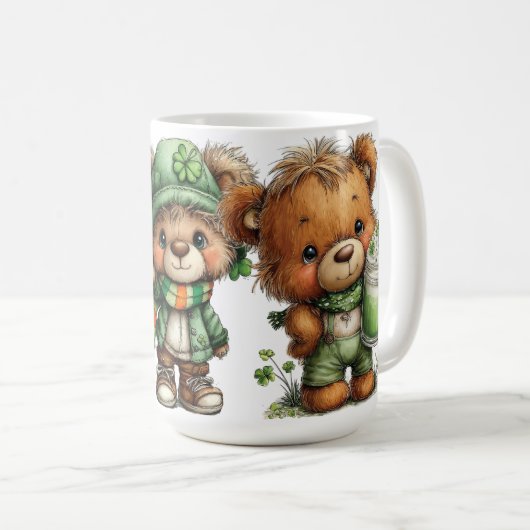 CUTE ADORABLE IRISH DRESSED TEDDY BEARS KAFFEETASSE (VorderseiteRechts)