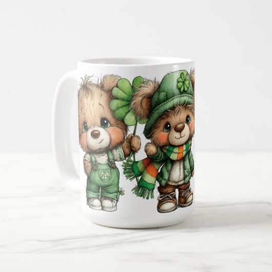 CUTE ADORABLE IRISH DRESSED TEDDY BEARS KAFFEETASSE (Vorderseite Links)