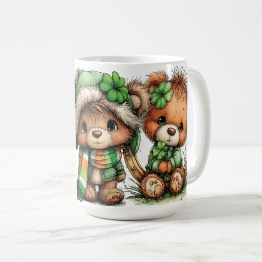 CUTE ADORABLE IRISH DRESSED TEDDY BEARS KAFFEETASSE (VorderseiteRechts)