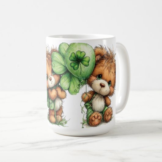CUTE ADORABLE IRISH DRESSED TEDDY BEARS KAFFEETASSE (VorderseiteRechts)