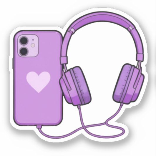 Cute & Adorable Phone & Headphone Stickers – Fun,  Aufkleber (Vorderseite)