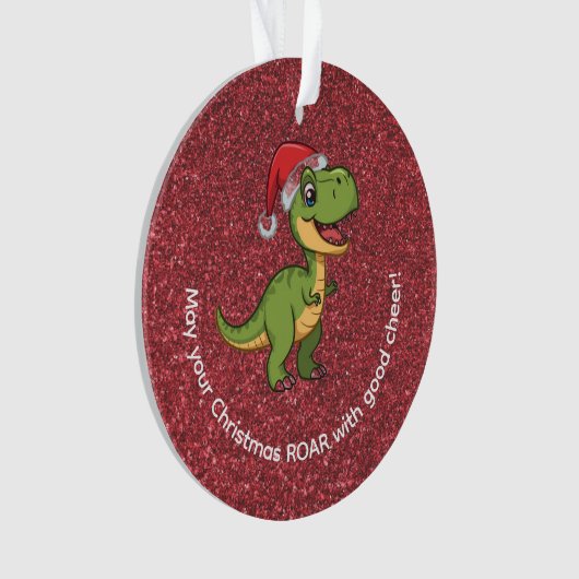 Cute Adorable T-Rex in Santa Hat Ornament (Vorderseite)