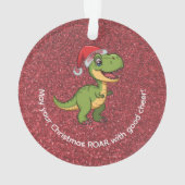 Cute Adorable T-Rex in Santa Hat Ornament (Rückseite)