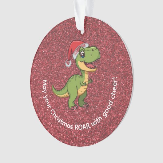 Cute Adorable T-Rex in Santa Hat Ornament (Vorderseite)