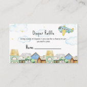 Cute Adventure Aviator Diaper Raffle Baby Shower  Begleitkarte (Vorderseite)