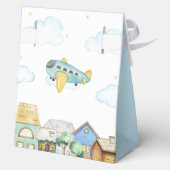 Cute Adventure Awaits Aviator Sky Baby Shower  Geschenkschachtel (Rückseite)