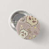 Cute Aesthetic Cream Bear Pin | Minimalist Soft Button (Vorne & Hinten)