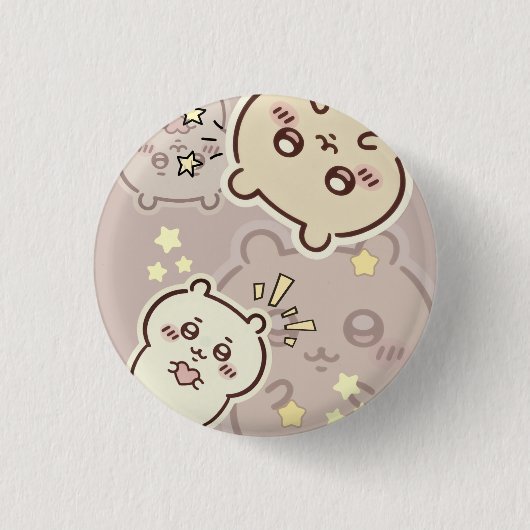 Cute Aesthetic Cream Bear Pin | Minimalist Soft Button (Vorderseite)