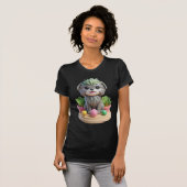 Cute Affenpinscher Succulent | 3D Grey Monkey Dog T-Shirt (Vorne ganz)