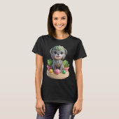 Cute Affenpinscher Succulent | 3D Grey Monkey Dog T-Shirt (Vorne ganz)