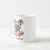 Cute African Wild Dog Reading a Book Custom Kaffeetasse (Vorderseite Links)