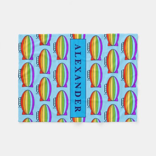 Cute air blimp pattern fleece blanket for kids (Vorderseite (Horizontal))