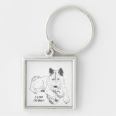 Cute akita with teddy bear dog art keychain schlüsselanhänger (Vorne)
