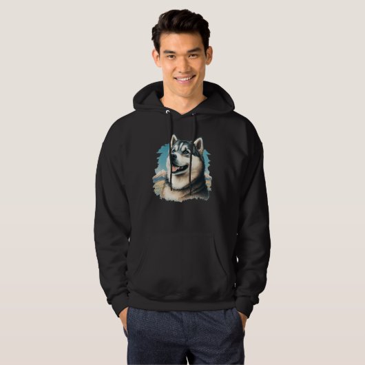Cute Alaskan Malamute Dog on Alaskan Malamute  2 Hoodie (Vorne ganz)