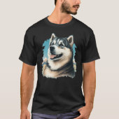 Cute Alaskan Malamute Dog on Alaskan Malamute 2 T-Shirt (Vorderseite)