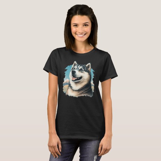 Cute Alaskan Malamute Dog on Alaskan Malamute  2 T-Shirt (Vorne ganz)