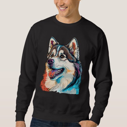 Cute Alaskan Malamute Dog on Alaskan Malamute 3 Sweatshirt (Vorderseite)