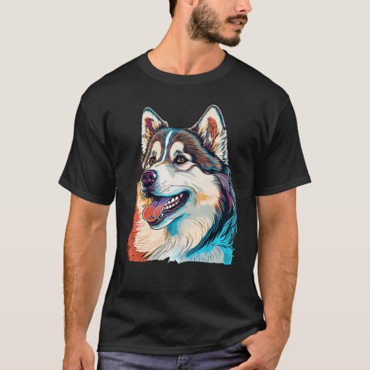 Cute Alaskan Malamute Dog on Alaskan Malamute  3 T-Shirt (Vorderseite)
