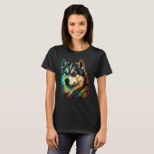 Cute Alaskan Malamute Dog on Alaskan Malamute Love T-Shirt (Vorne ganz)