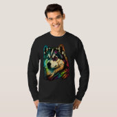 Cute Alaskan Malamute Dog on Alaskan Malamute Love T-Shirt (Vorne ganz)