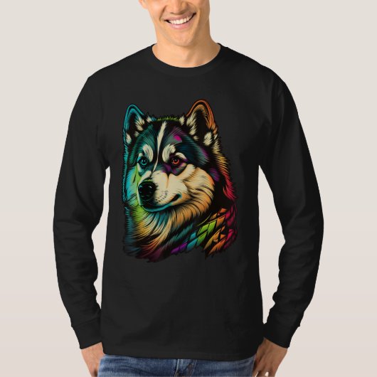 Cute Alaskan Malamute Dog on Alaskan Malamute Love T-Shirt (Vorderseite)