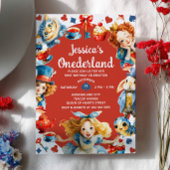 Cute Alice in ONEDERLAND 1st Birthday Tea Party Einladung