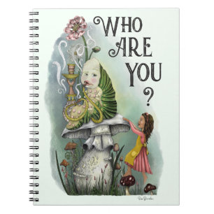 Cute Alice in Wonderland and the Caterpillar Art Notizblock