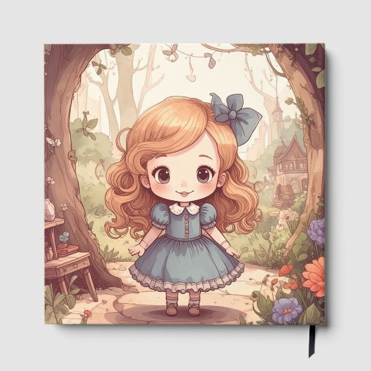 Cute Alice in Wonderland Whimsical Woodland Art Gästebuch (Rückseite)