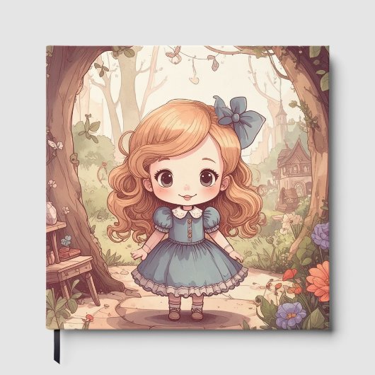 Cute Alice in Wonderland Whimsical Woodland Art Gästebuch (Vorderseite)