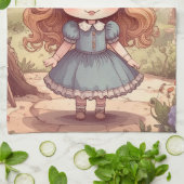 Cute Alice in Wonderland Whimsical Woodland Art Geschirrtuch (Gefaltet)