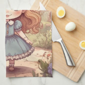 Cute Alice in Wonderland Whimsical Woodland Art Geschirrtuch (Viertel Falte)