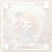 Cute Alice in Wonderland Whimsical Woodland Art Glasuntersetzer (Rückseite)