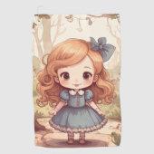 Cute Alice in Wonderland Whimsical Woodland Art Golfhandtuch (Vorderseite)