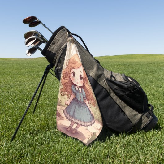 Cute Alice in Wonderland Whimsical Woodland Art Golfhandtuch (Gras)