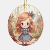 Cute Alice in Wonderland Whimsical Woodland Art Keramik Ornament (Links)