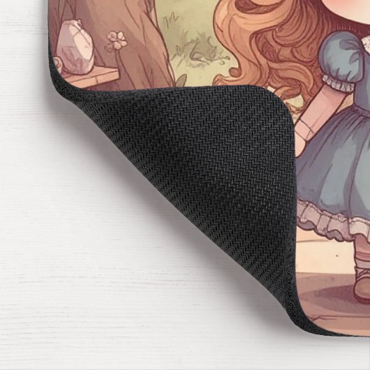 Cute Alice in Wonderland Whimsical Woodland Art Mousepad (Ecke)