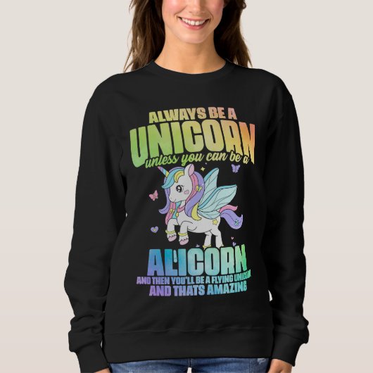 Cute Alicorn Magical Unicorn Fantasy Legendary Cre Sweatshirt (Vorderseite)