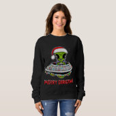 Cute Alien Christmas Tree Lights Xmas Holidays Sweatshirt (Vorne ganz)
