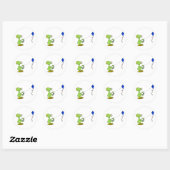 Cute Alien Flying Kite Runder Aufkleber (Blatt)