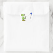 Cute Alien Flying Kite Runder Aufkleber (Tasche)