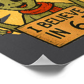 Cute Alien I Believe In 6-7 Christmas Holiday Desi Poster (Ecke)