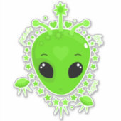 Cute Alien Peace Hope Love Kawaii Aufkleber (Vorderseite)