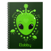 Cute Alien Peace Hope Love Kawaii Notizblock (Vorderseite)