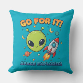 Cute Alien Space Pillow - Go For It Space Explorer Kissen